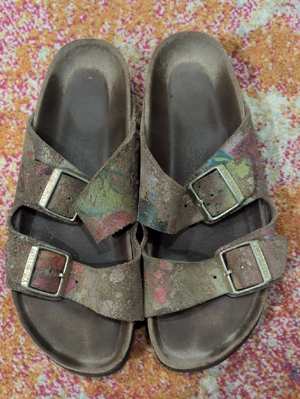Birkenstock Suede Tie-dye Arizona Sandals - W39 Soft Footbed